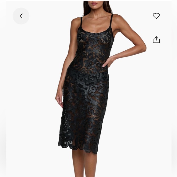 L'AGENCE Dresses & Skirts - L'AGENCE Black Lace Overlay Midi Dress